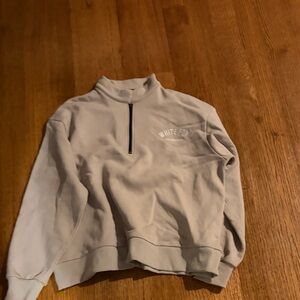 White Fox Boutique Light Gray Zip-Up Sweater